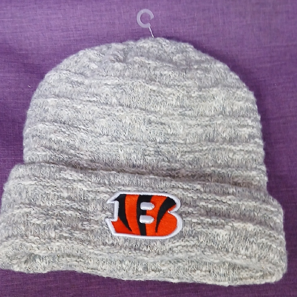 NFL Kids Gray Knit Beanie with Orange Logo
